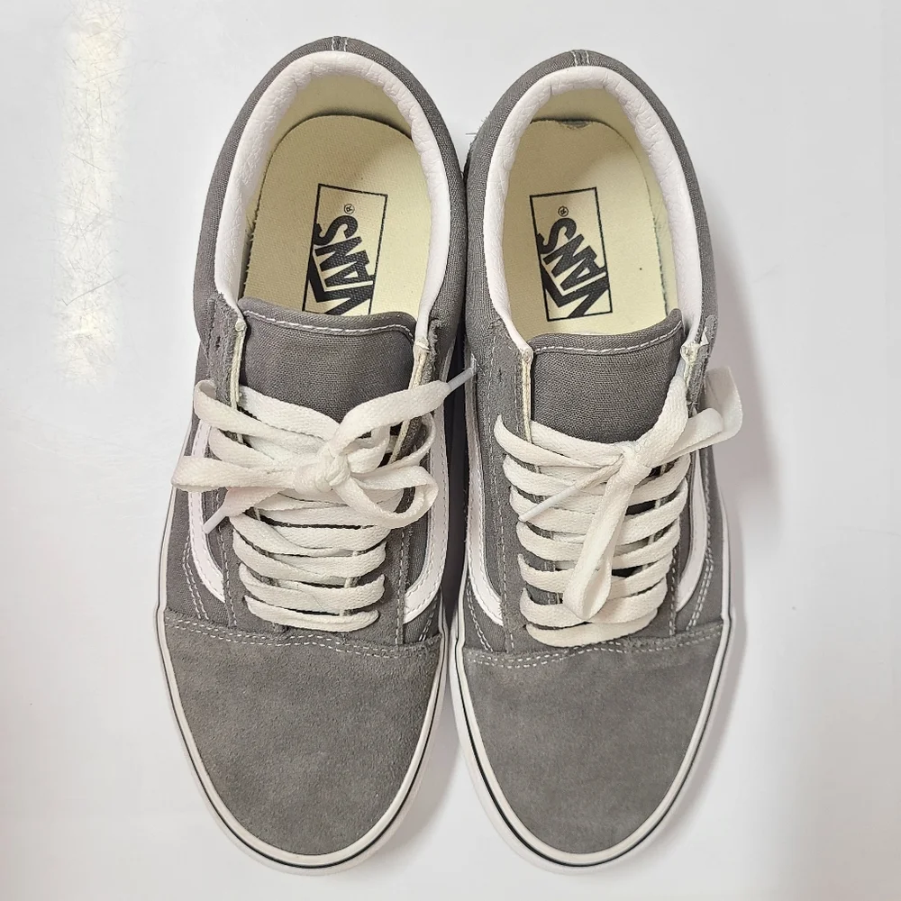 VAN'S Old Skool Low Top Sneakers in Pewter Gray Unisex Men's 9 Women's 10½ - Picture 3 of 10